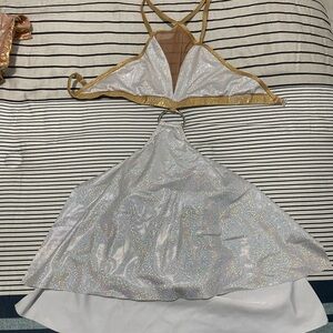 Shimmering Silver and Gold Dance Costume